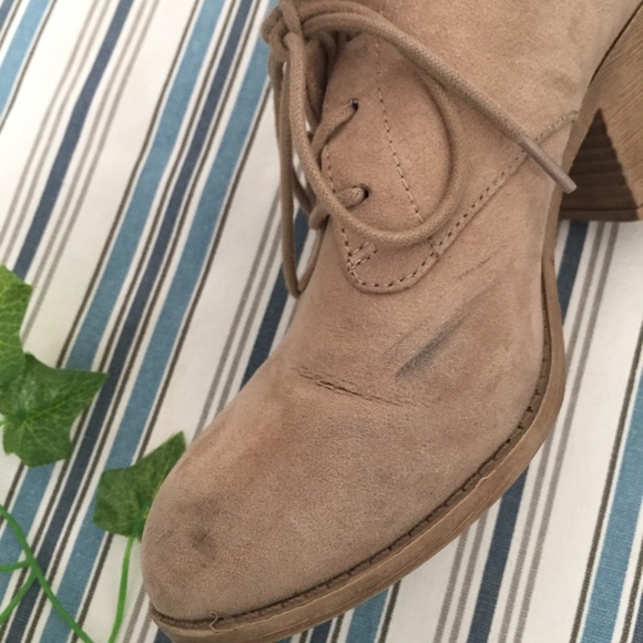 3/$30 Tan Lace Up Booties - Picture 2 of 4